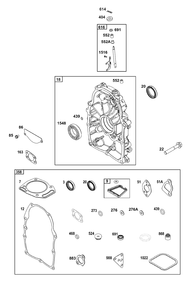 Crankcase Cover/Sump Group Diagram and Parts List for 356447-0712-G1 200000 - 399999 Briggs and Stratton Engine